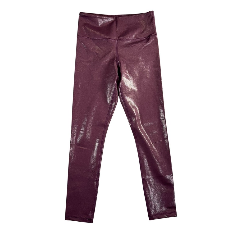 Zyia‎ Active Plum Metallic Plus Light n Tight High Rise 7/8 24" Leggings Size 4